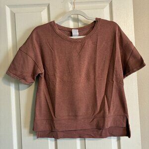 Stars Above fleece-lined tee in maude pink